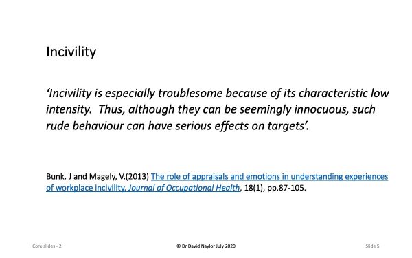 Low intensity incivility